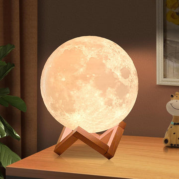 Moon Lamp Night Light for Kids Boys Grils Baby Nursery, 128LED Colors
