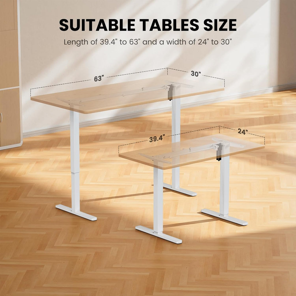 Electric Standing Desk Legs for 39.4-63.3 inch Desktops, 176 lbs | 4 memory settings,28.3-46.5 inch height