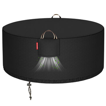 Fire Pit Cover Round 44", 900D Heavy Duty Fabric 100% Waterproof