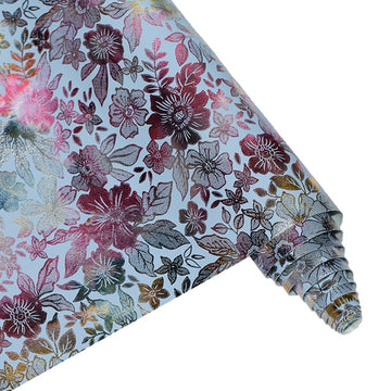 16" x 54" Colorful Floral Faux Leather Fabric for DIY Crafts, Patterned Leatherette PU Fabric for Makeup Case