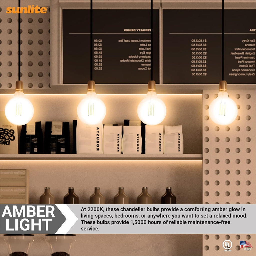 LED G40 Edison Globe Light Bulb, 8.5 Watts (100W Equivalent), Standard E26 Base, 800 Lumens, Dimmable, Clear Glass