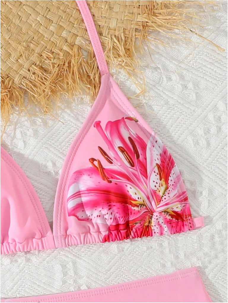 Girl's 2 Piece Bathing Suit Halter Triangle Swimsuit Bikini Sets