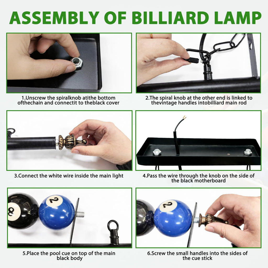 4 Lights Adjustable Pool Table Light for 7'-8' Billiard Tables, Hanging Pool Table Lighting Fixture, Billiard Pendant