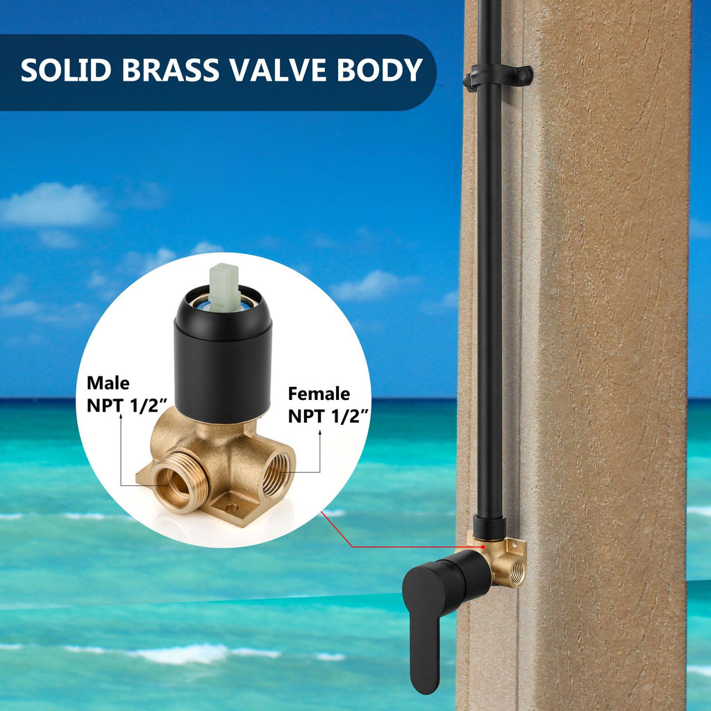 Outdoor Shower Kit,Outside Shower with Single Handle,Matte Black
