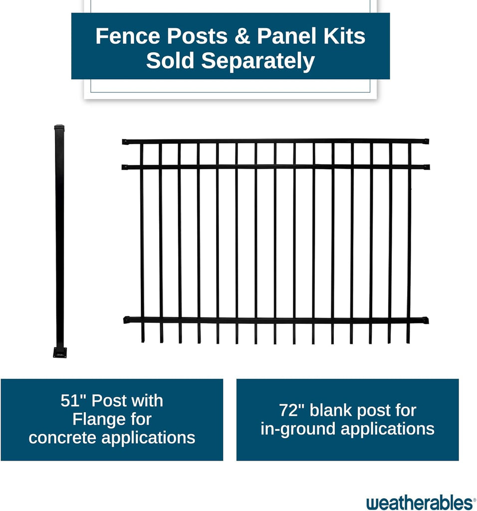 Livingston Aluminum Fence Kit - DIY Kit for Backyard and Garden Fencing, Made with Durable Powder-Coated Aluminum