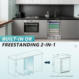 24 Inch Beverage Refrigerator, 180 Can Built-in Beverage Cooler, Under Counter B
