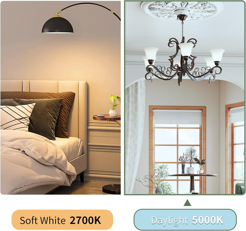 24-Packs A19 LED Light Bulbs,100 Watt Equivalent Daylight 5000K Bright Bulbs Efficient 13W,1500 Lumens E26 Base, Non