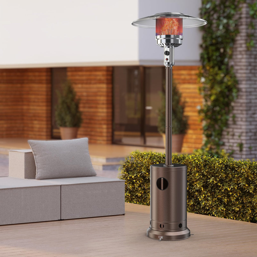 48, 000 BTU Propane Patio Heater with Wheels, Outdoor Gas Heater