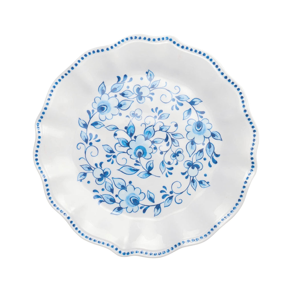 12 Piece Blue and White Floral Melamine Dinnerware Sets, Outdoor Dishes Set, Plates and Bowls Sets, Service for 4
