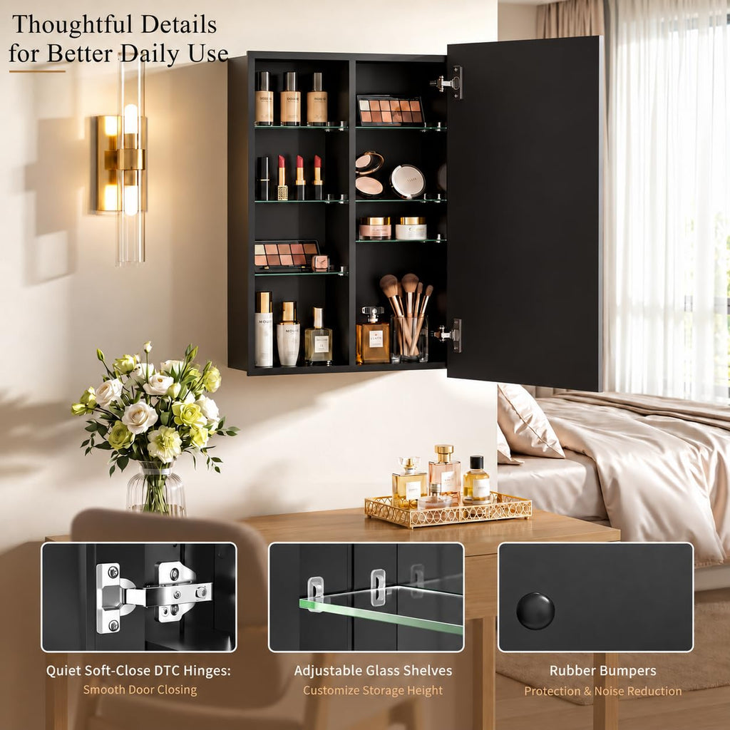 16x24 Frameless Aluminum Medicine Cabinet with Beveled Mirror