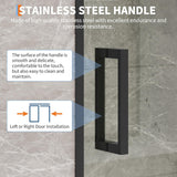 Sliding Shower Door, 44"-48" w x 72" h Semi-Frameless Bypass Bathroom Door with 1/4" Tempered Glass