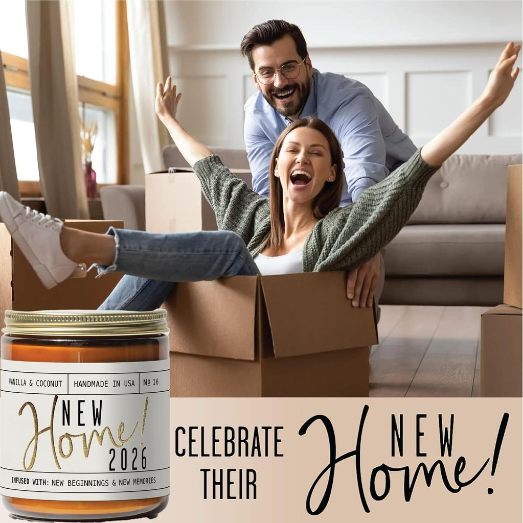 House Warming Gifts New Home, Housewarming Gifts New Home '2026' Soy Candle, w/Vanilla, Coconut & Vetiver I for New