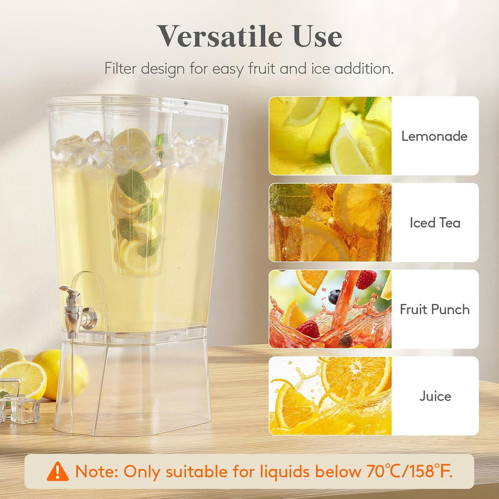 Gal Drink Dispenser with Fruit Infuser & Leak-Proof Spigot - Set of 2