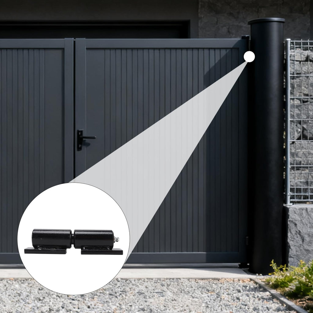 Barrel Gate Hinges, 5 Inch, 450 lbs Load Capacity, Black, 6-Pack