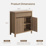 58" Fluted Buffet Cabinet with Storage, Modern Farmhouse Sideboard with Drawers & 3-Level Adjustable Shelves