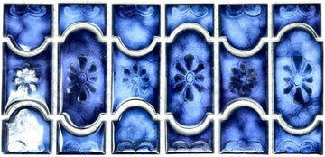 Marble Royal Blue Glossy Porcelain Mosaic Tile on 6x12 Mesh for Pool, Bathroom, Shower, Kitchen Backsplash, Accent