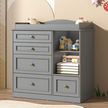 Grey Changing Table Dresser