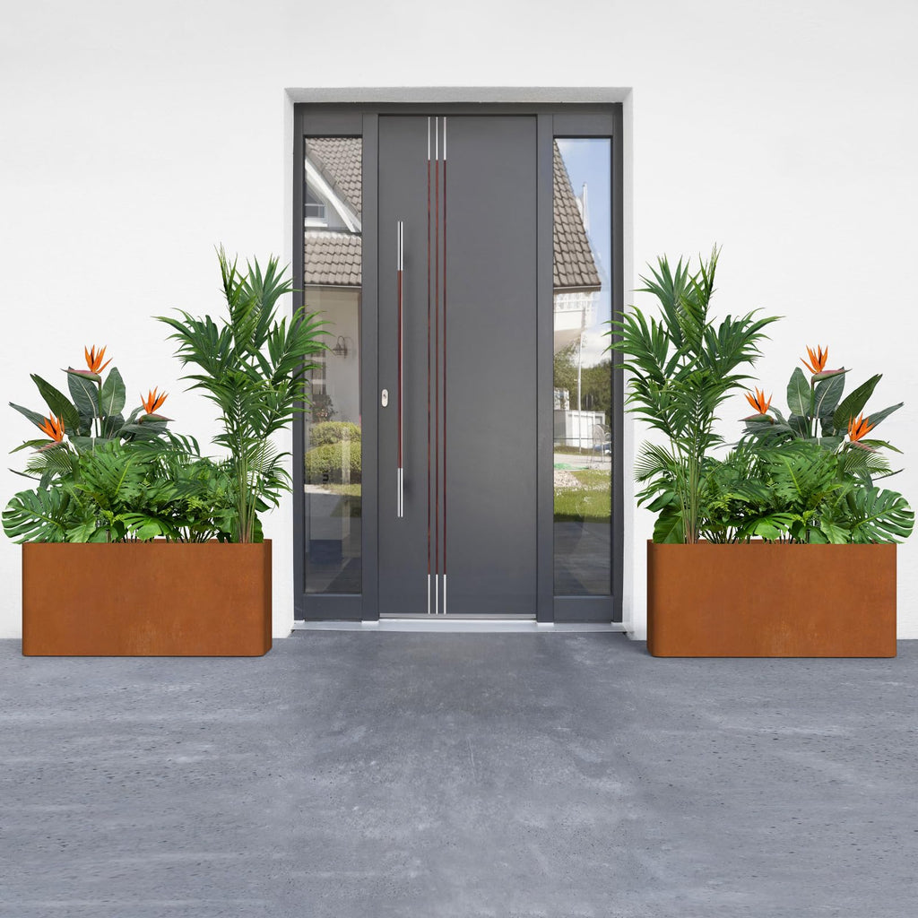 Cor-ten Steel Planters 36" L x 15" W x 15" H, Rectangular Outdoor Planters