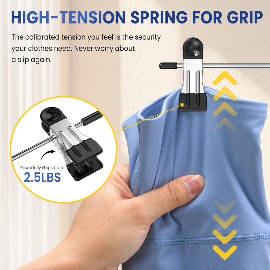 Skirt Pants Hangers with Clips Space Saving Hanging Closet Organizer 6 Tiers Hanger with 360° Swivel Hook