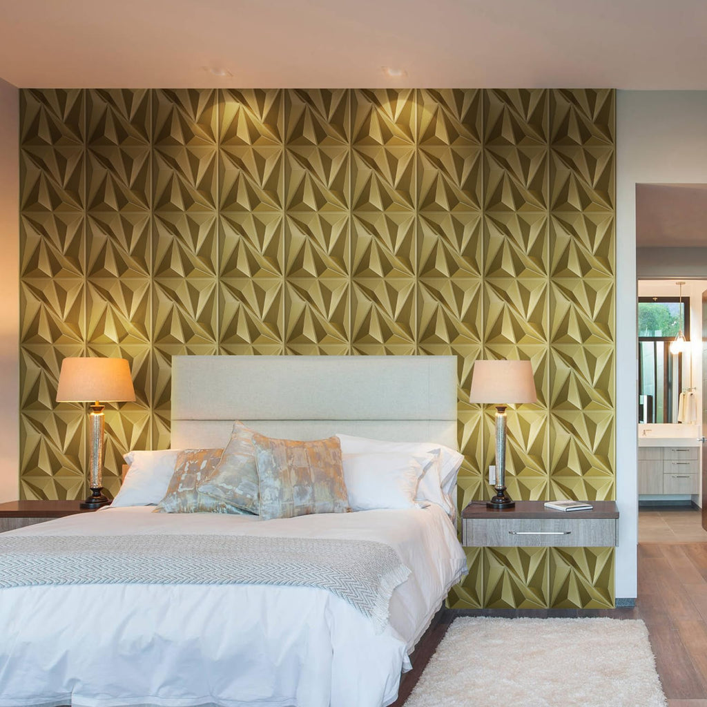 3D Wall Panels Diamond, Champaign Gold, 12''x12'', 33 Pack
