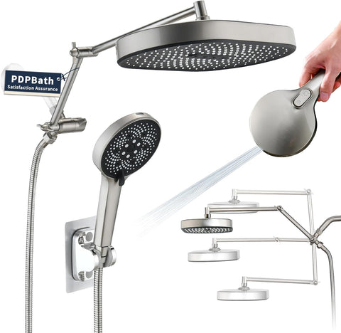 14 Inch Rain Shower Head with 5+1 Settings Handheld Spray Combo