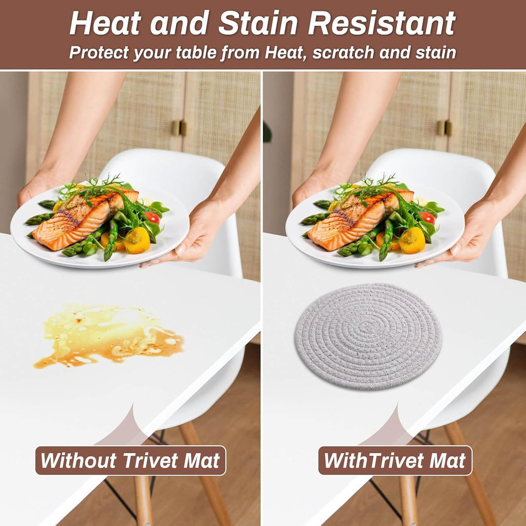 8'' Trivets Hot Dishes, Hot pots and Pans, 6 Heat Resistant Hot Pads, Pot Holders Kitchen, Hot Plate Mats Kitchen