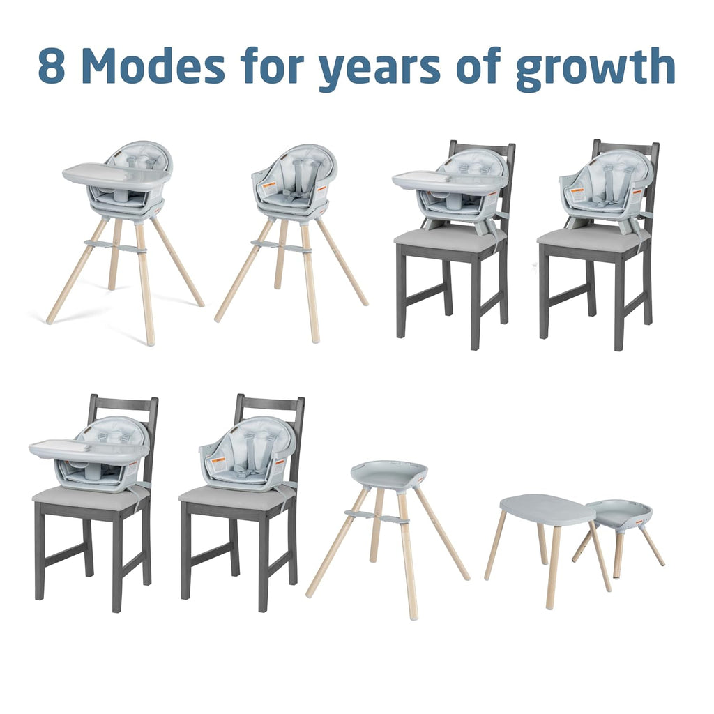 Moa 8-in-1 High Chairs for Babies and Toddlers, Machine Washable Infant High Chair, Compact, Convertible to Booster
