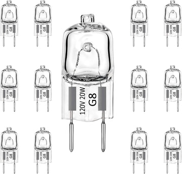 G8 Halogen Bulbs 20W 120V 2700K Warm White Dimmable T4 JCD 2Pin 12PK