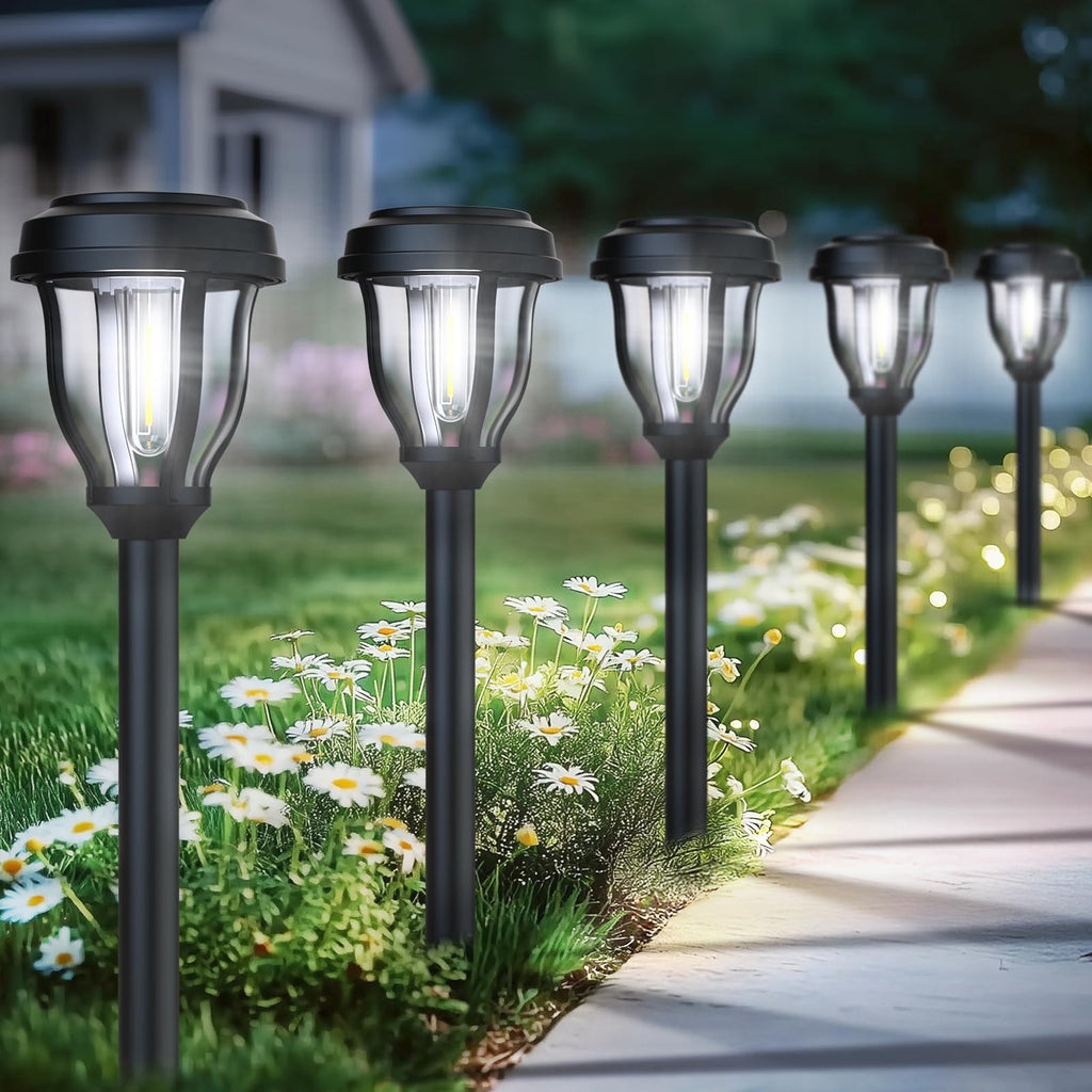 12 Pack Solar Lights Outdoor, Waterproof LED Solar Pathway Lights