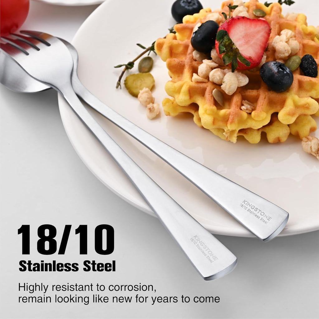18/10 Flatware set for 12, 60 Piece Matte Stainless Steel Silverware Set