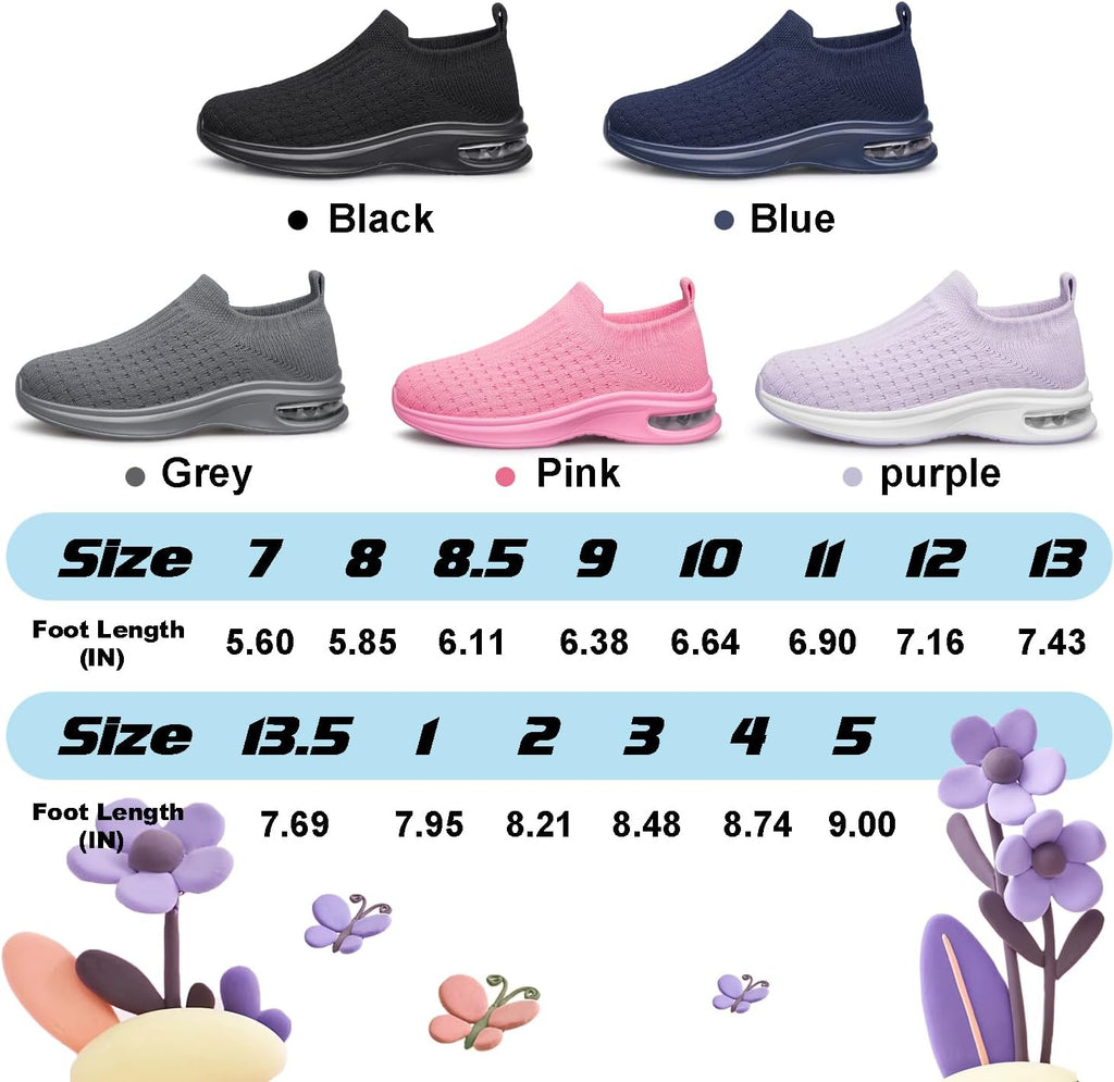 Boys Girls Sock Shoes Toddlers Kids Sneakers Slip on Fitness Tennis Walking School Shoes for Toddler/Little Kid/Big