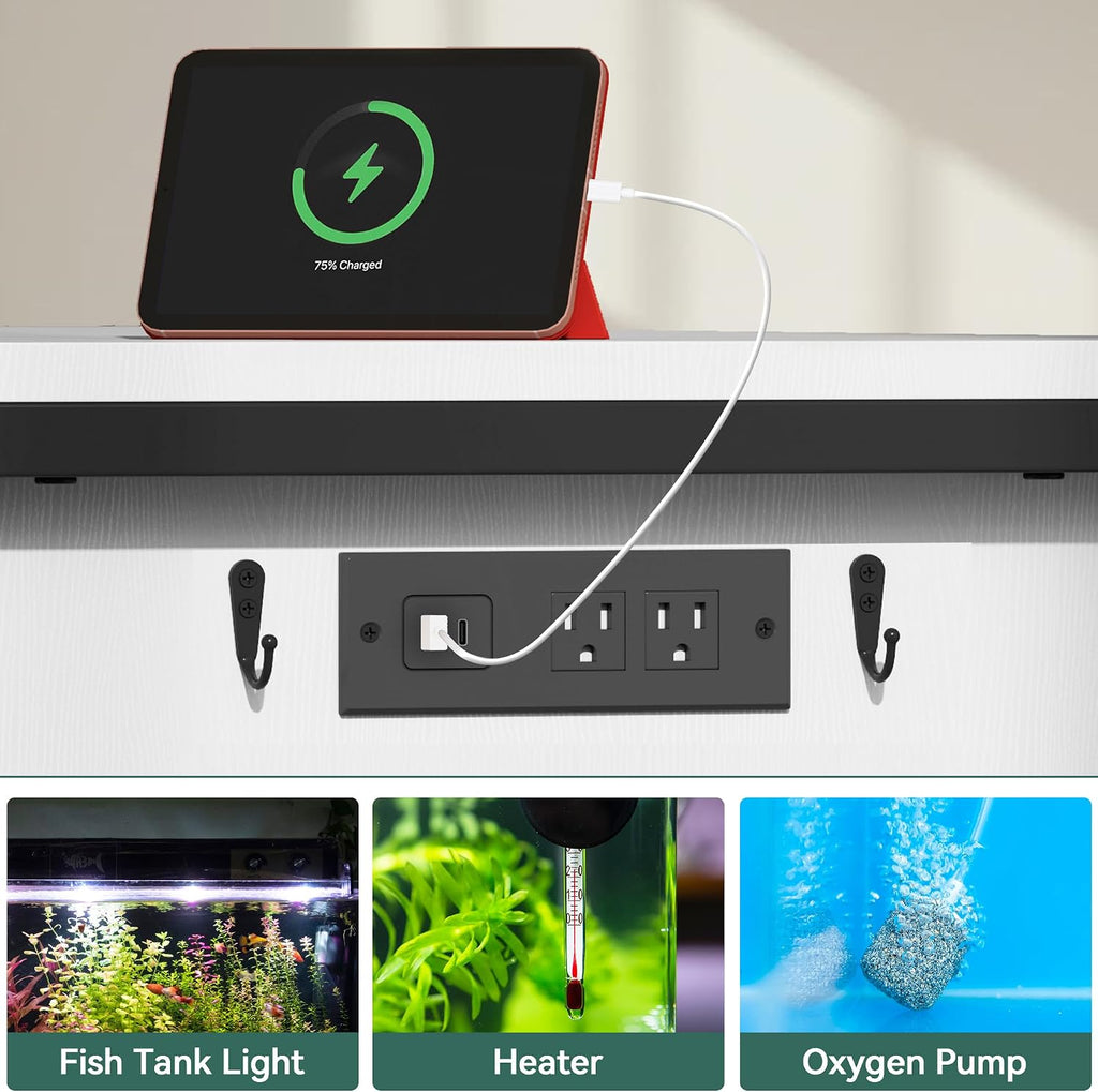 120 Gallon Fish Tank Stand with Power Outlets
