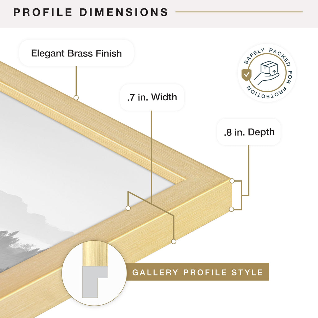 Foundation Poster Frame, 20x27, Brass Traditional