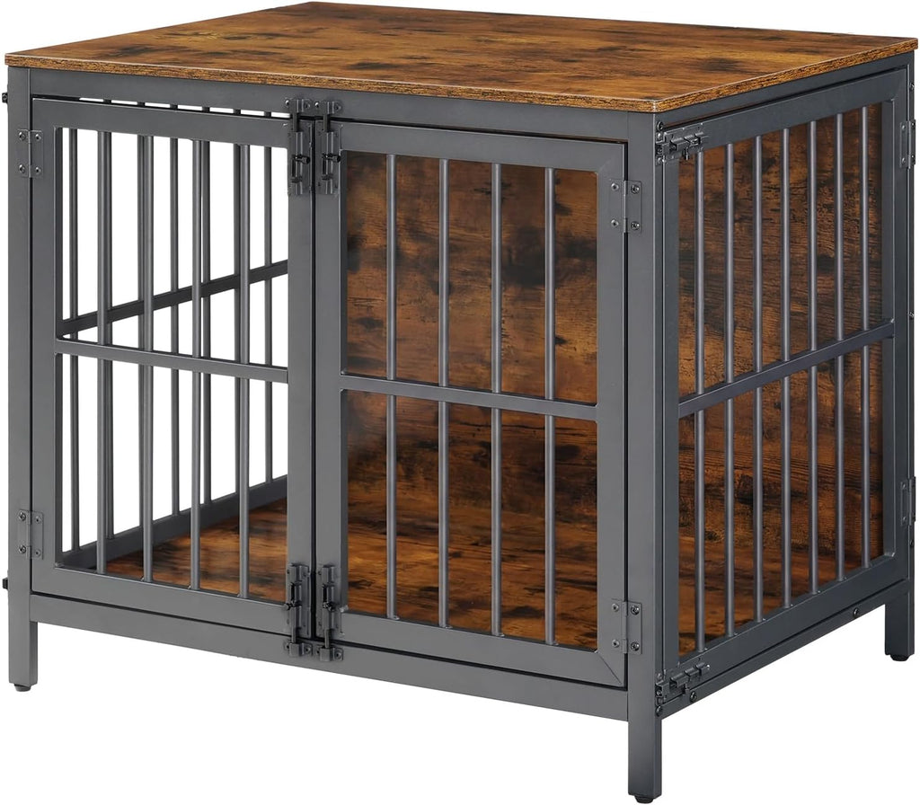 Heavy Duty Dog Crate Furniture, 31.5" Wooden Indoor Kennel with 3 Doors