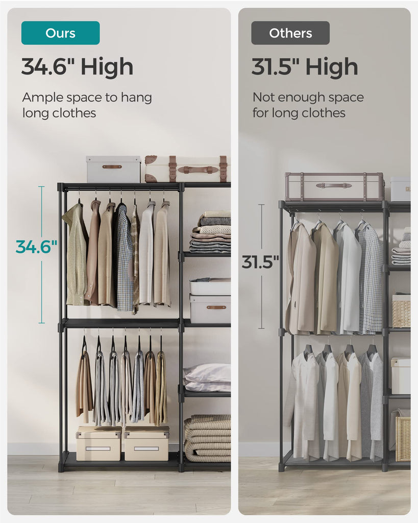 Portable Closet, Storage Organizer, 48.8 x 16.9 x 71.7 Inches