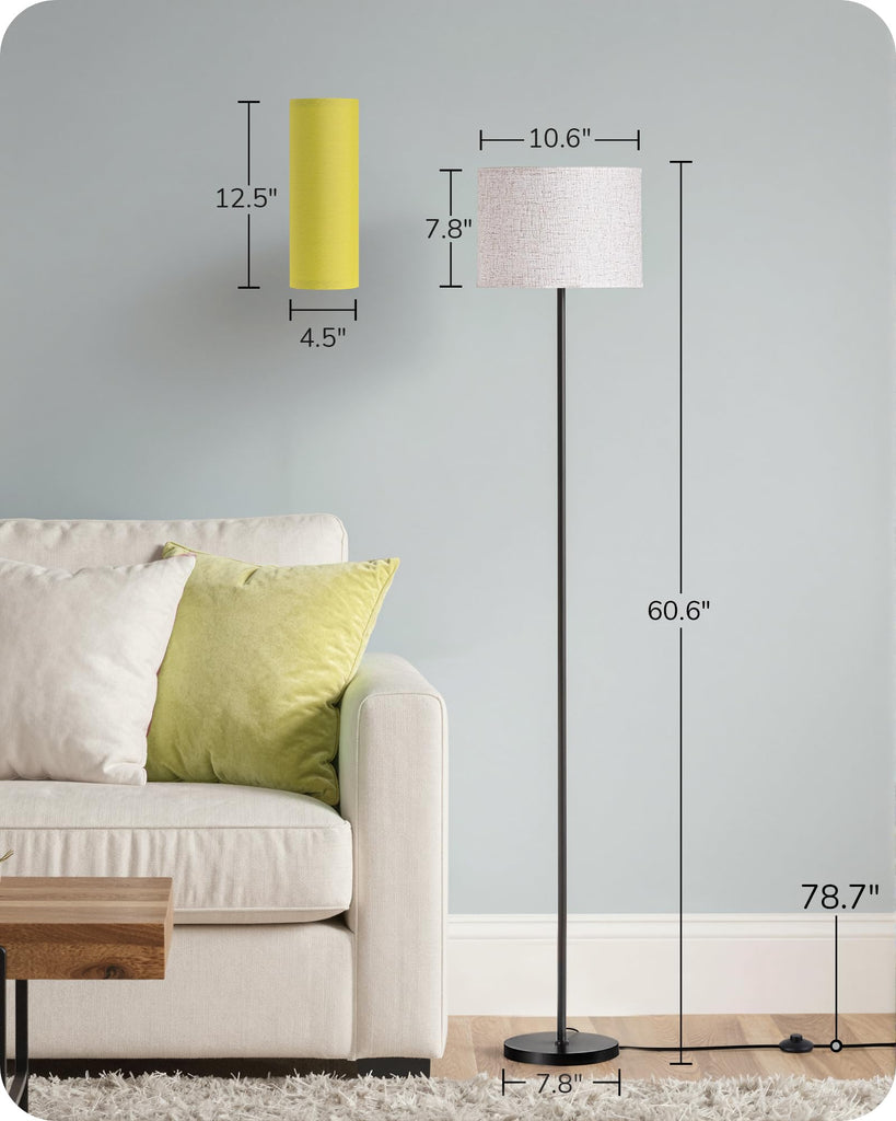 2 Lampshades Modern Floor Lamps Green