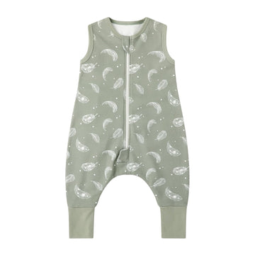 1.0 Tog 100% Organic Cotton Baby Sleeping Bag with Feet Toddler Sleep Sack with Legs Sleeveless Wearable Blanket(1.0