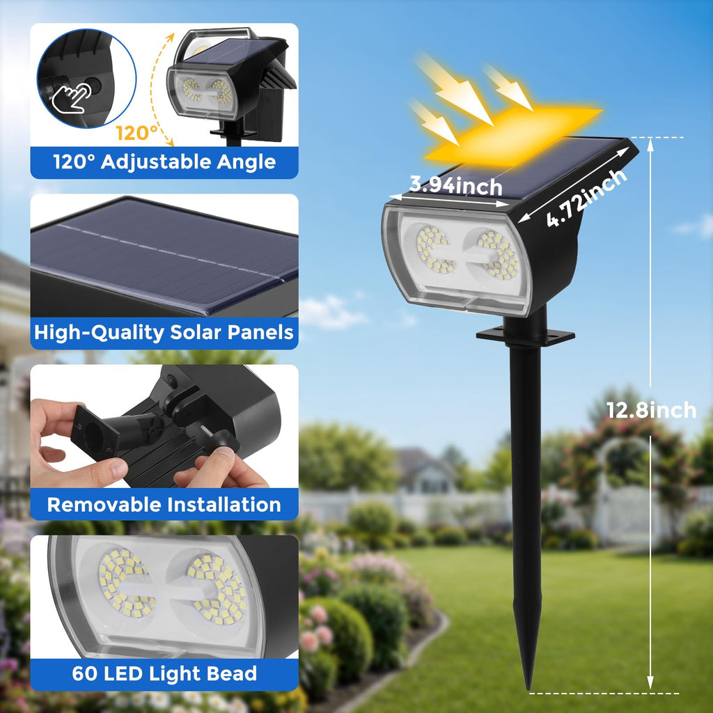 4 Pack Solar Spot Lights Outdoor Waterproof IP65