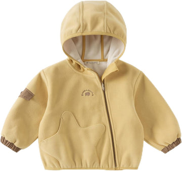 Toddler Hooded Fleece Jacket Star Pocket Spring Fall Outerwear