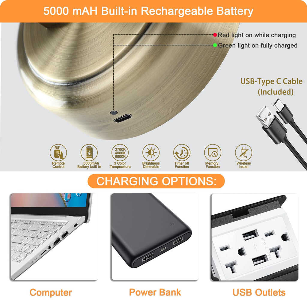 Picture Light for Wall, Battery Operated Art Light, Picture Frame Light with Remote & Timer, Cordless Wall Light
