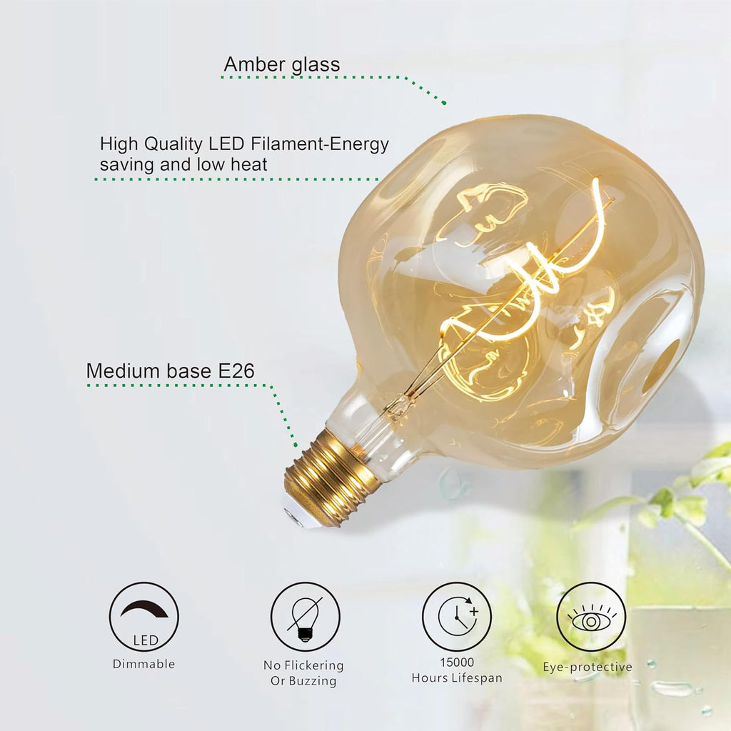 Big Edison LED Light Bulb 5W E26 dimmable 400lm Equi40W 2200K 1PC