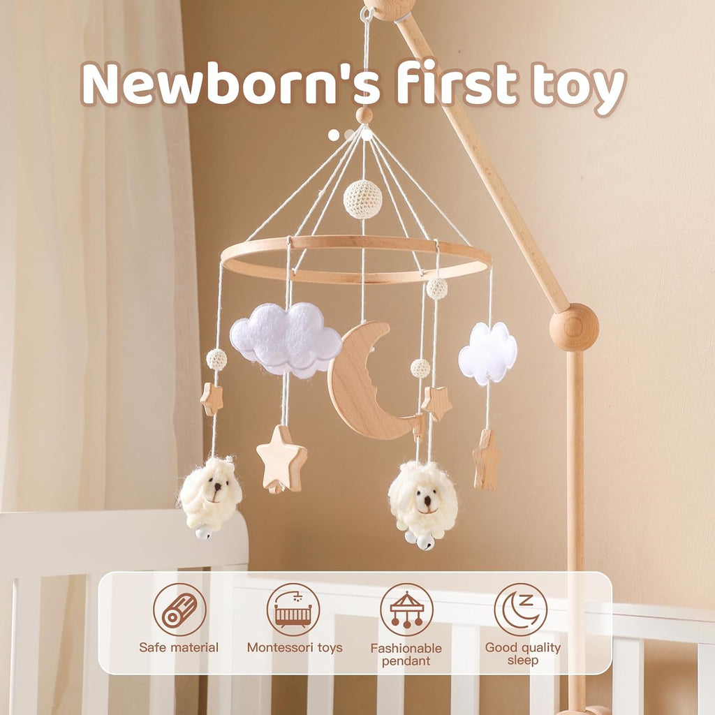 Baby Mobile for Crib, Montessori Baby Crib Mobile for Boys Girls for Bassinet, Nursery Decor for Infant Bedroom