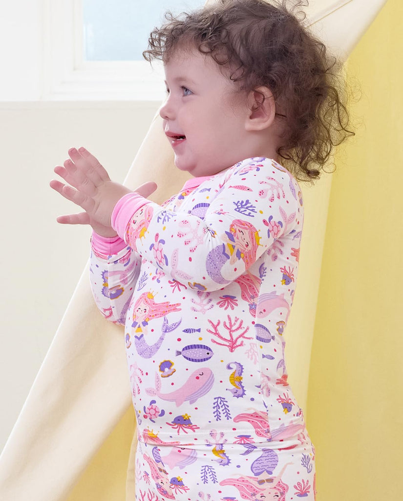 Bamboo Viscose Toddler Girls Kids Pajamas Unicorn Mermaid Pjs Long Sleeve Snug fit 12M- 2pcs Soft Jammies
