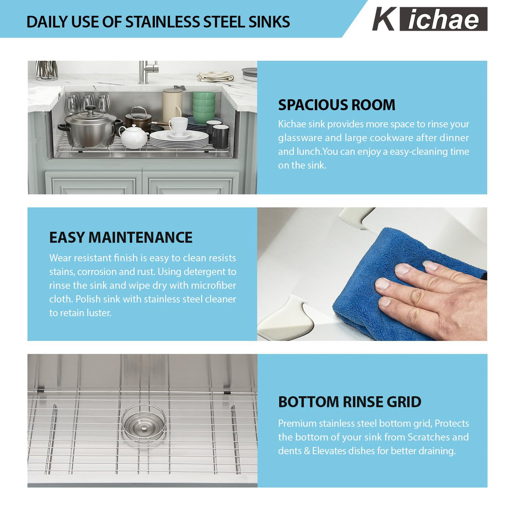 30 Inch Farmhouse Kitchen Sink - 30 x 20 Farmer Sink Stainless Steel 16 Gauge Single Bowl Apron Front Farm Style