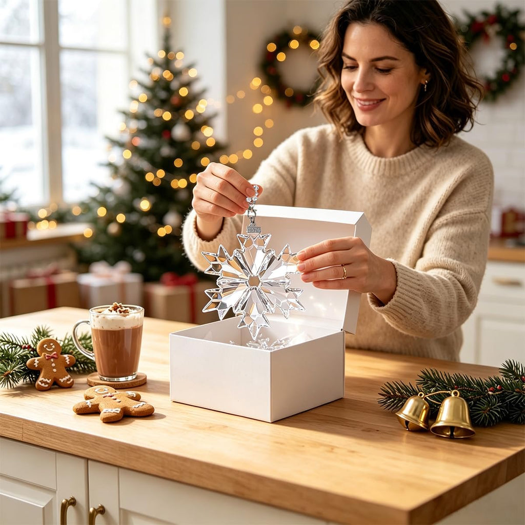 Crystal Snowflake Christmas Ornaments 2026, Beautiful Glass Star Ornaments