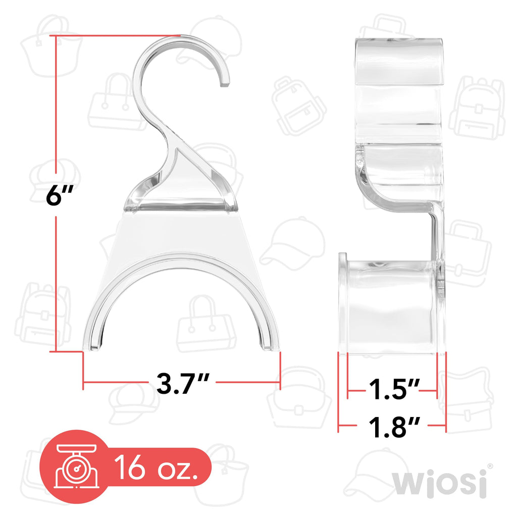 Clear Purse Hanger Closet 3 Pack, Acrylic Purse Hooks for Closet