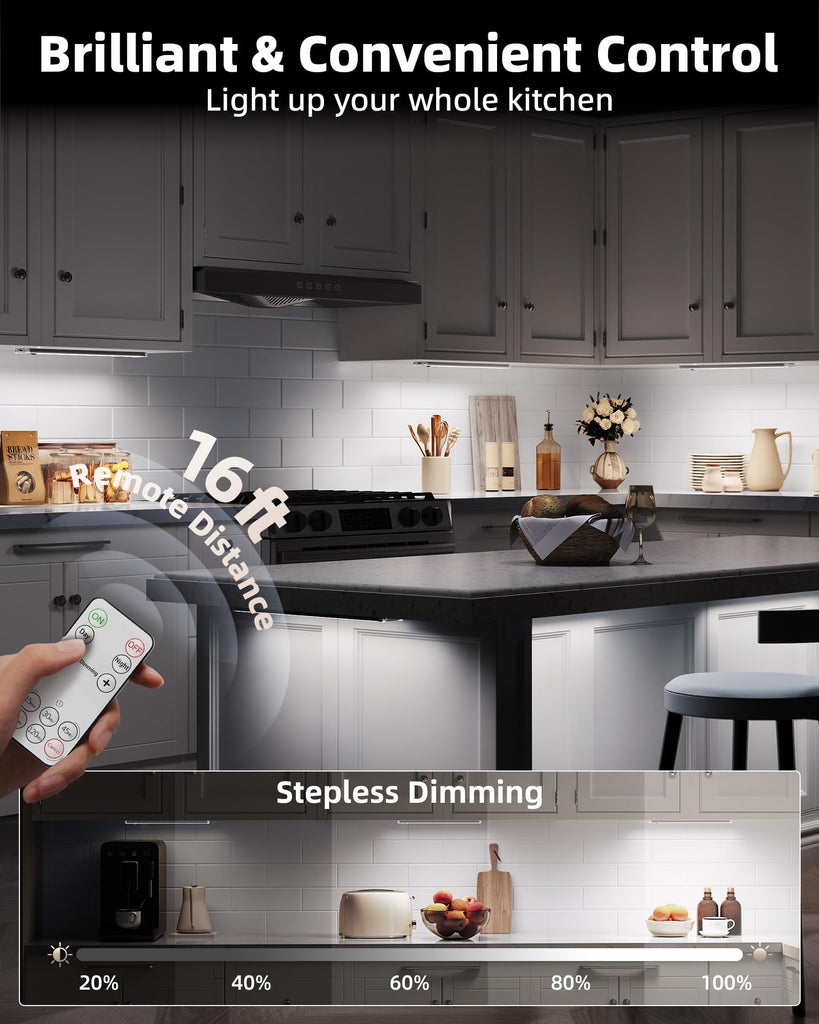 Under Cabinet Lighting with Charging Station, 2400mAh Motion Sensor Light, LED Coutner Lights Wireless
