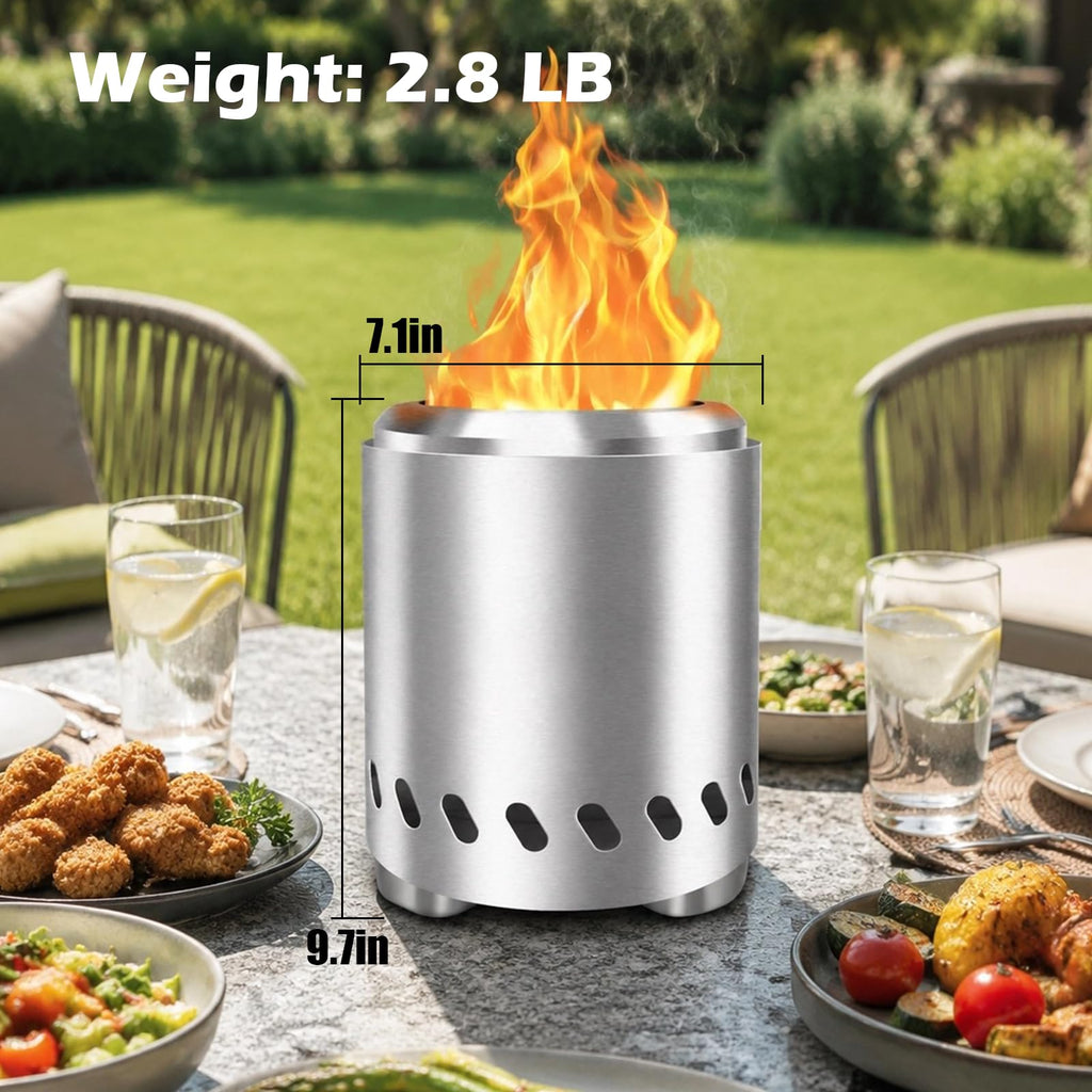 Tabletop Fire Pit, Smokeless Firepit Outdoor & Patio, Safe Burning Portable Mini Table Top Firepit with Carry Bag