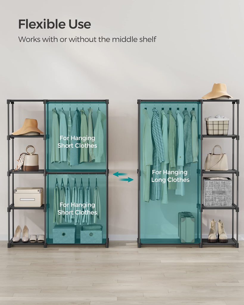 Portable Closet, Storage Organizer, 48.8 x 16.9 x 71.7 Inches