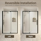 44-48" W x 72" H Pivot Shower Doors, Semi-Frameless Swing Glass Shower Doors Water Repellent